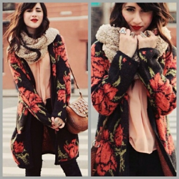 Free People Flower Power Oversized Long Cardigan - Picture 3 of 8